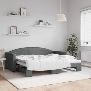 vidaXL, vidaXL Tagesbett Ausziehbar Dunkelgrau 90x190 cm Stoff