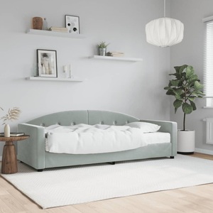 vidaXL, vidaXL Tagesbett mit Matratze Hellgrau 80x200 cm Samt