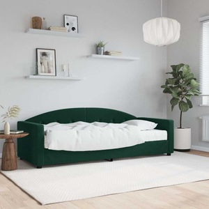 vidaXL, vidaXL Tagesbett mit Matratze Dunkelgrün 90x200 cm Samt
