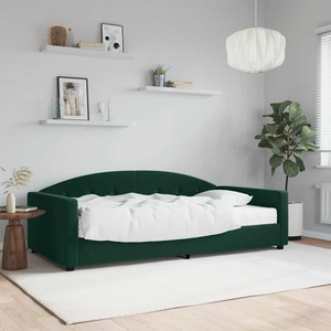 vidaXL, vidaXL Tagesbett mit Matratze Dunkelgrün 100x200 cm Samt