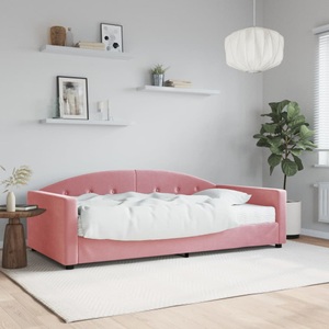 vidaXL, vidaXL Tagesbett mit Matratze Rosa 100x200 cm Samt