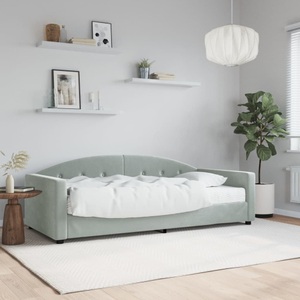 vidaXL, vidaXL Tagesbett mit Matratze Hellgrau 90x190 cm Samt