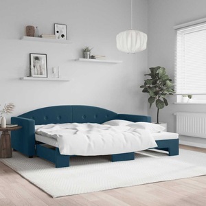 vidaXL, vidaXL Tagesbett Ausziehbar Blau 90x200 cm Samt