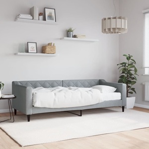 vidaXL, vidaXL Tagesbett mit Matratze Hellgrau 80x200 cm Stoff