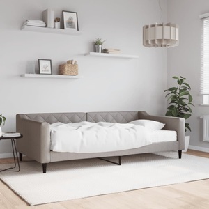 vidaXL, vidaXL Tagesbett mit Matratze Taupe 100x200 cm Stoff, vidaXL Tagesbett mit Matratze Taupe 100x200 cm Stoff