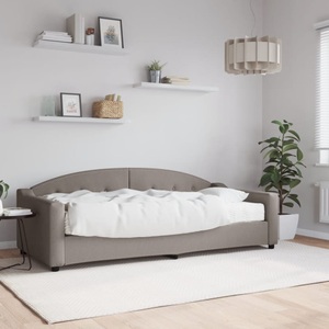 vidaXL, vidaXL Tagesbett mit Matratze Taupe 90x200 cm Stoff