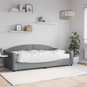 vidaXL, vidaXL Tagesbett mit Matratze Hellgrau 100x200 cm Stoff