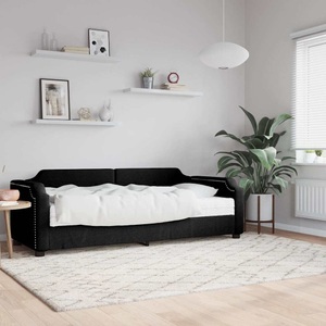 vidaXL, vidaXL Tagesbett mit Matratze Schwarz 80x200 cm Stoff, vidaXL Tagesbett mit Matratze Schwarz 80x200 cm Stoff