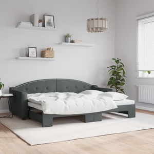 vidaXL, vidaXL Tagesbett Ausziehbar Dunkelgrau 80x200 cm Stoff