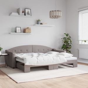 vidaXL, vidaXL Tagesbett Ausziehbar Taupe 80x200 cm Stoff