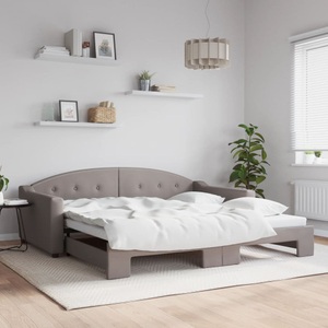 vidaXL, vidaXL Tagesbett Ausziehbar Taupe 100x200 cm Stoff