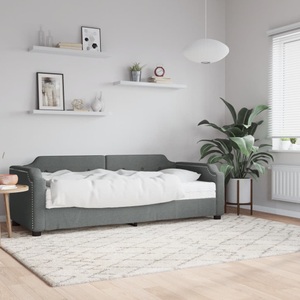vidaXL, vidaXL Tagesbett mit Matratze Dunkelgrau 90x190 cm Stoff