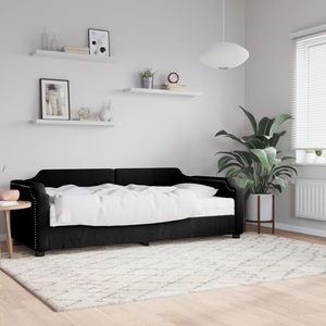 vidaXL, vidaXL Tagesbett mit Matratze Schwarz 90x190 cm Stoff