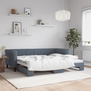 vidaXL, vidaXL Tagesbett Ausziehbar Dunkelgrau 90x200 cm Samt