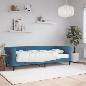 vidaXL, vidaXL Tagesbett mit Matratze Blau 80x200 cm Samt, vidaXL Tagesbett mit Matratze Blau 80x200 cm Samt