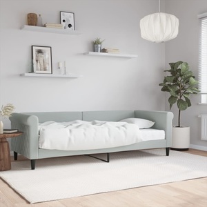 vidaXL, vidaXL Tagesbett mit Matratze Hellgrau 80x200 cm Samt