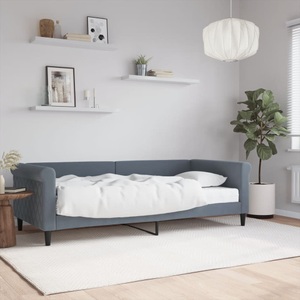 vidaXL, vidaXL Tagesbett mit Matratze Dunkelgrau 90x200 cm Samt