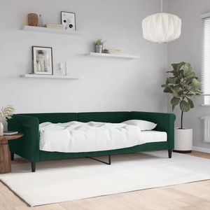 vidaXL, vidaXL Tagesbett mit Matratze Dunkelgrün 100x200 cm Samt