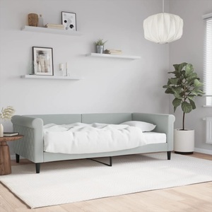 vidaXL, vidaXL Tagesbett mit Matratze Hellgrau 90x190 cm Samt