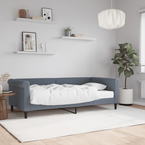 vidaXL, vidaXL Tagesbett mit Matratze Dunkelgrau 90x190 cm Samt