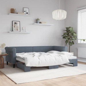 vidaXL, vidaXL Tagesbett Ausziehbar Dunkelgrau 80x200 cm Samt