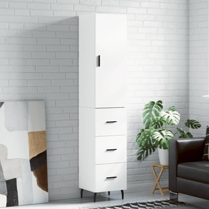 vidaXL, vidaXL Highboard Weiß 34,5x34x180 cm Holzwerkstoff, vidaXL Highboard Weiß 34,5x34x180 cm Holzwerkstoff