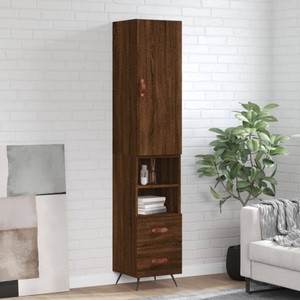 vidaXL, vidaXL Highboard Braun Eichen-Optik 34,5x34x180 cm Holzwerkstoff, vidaXL Highboard Braun Eichen-Optik 34,5x34x180 cm Holzwerkstoff