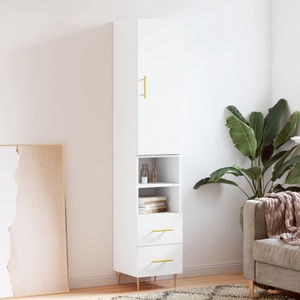 vidaXL, vidaXL Highboard Weiß 34,5x34x180 cm Holzwerkstoff, vidaXL Highboard Weiß 34,5x34x180 cm Holzwerkstoff