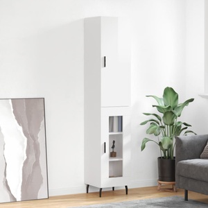 vidaXL, vidaXL Highboard Hochglanz-Weiß 34,5x34x180 cm Holzwerkstoff, vidaXL Highboard Hochglanz-Weiß 34,5x34x180 cm Holzwerkstoff