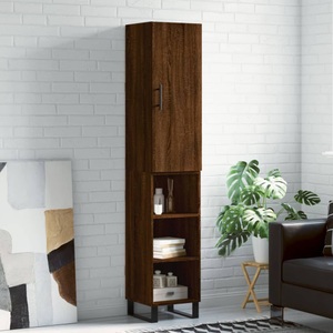 vidaXL, vidaXL Highboard Braun Eichen-Optik 34,5x34x180 cm Holzwerkstoff, 