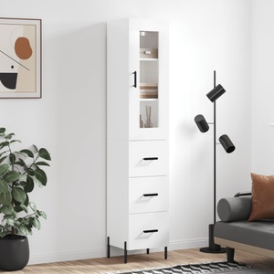 vidaXL, vidaXL Highboard Hochglanz-Weiß 34,5x34x180 cm Holzwerkstoff, vidaXL Highboard Hochglanz-Weiß 34,5x34x180 cm Holzwerkstoff