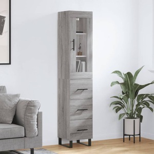 vidaXL, vidaXL Highboard Grau Sonoma 34,5x34x180 cm Holzwerkstoff, vidaXL Highboard Grau Sonoma 34,5x34x180 cm Holzwerkstoff