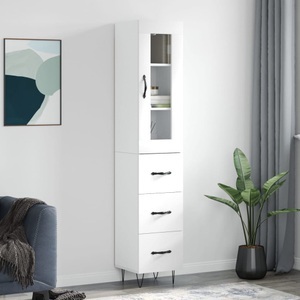 vidaXL, vidaXL Highboard Weiß 34,5x34x180 cm Holzwerkstoff, vidaXL Highboard Weiß 34,5x34x180 cm Holzwerkstoff