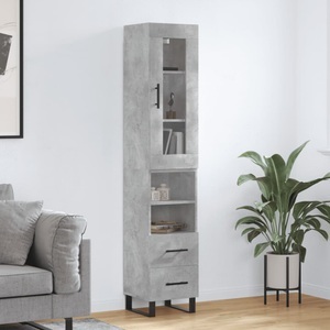 vidaXL, vidaXL Highboard Betongrau 34,5x34x180 cm Holzwerkstoff, vidaXL Highboard Betongrau 34,5x34x180 cm Holzwerkstoff