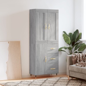 vidaXL, vidaXL Highboard Grau Sonoma 69,5x34x180 cm Holzwerkstoff, vidaXL Highboard Grau Sonoma 69,5x34x180 cm Holzwerkstoff