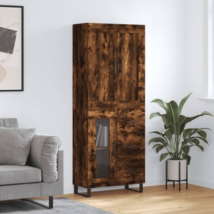 vidaXL, vidaXL Highboard Räuchereiche 69,5x34x180 cm Holzwerkstoff, vidaXL Highboard Räuchereiche 69,5x34x180 cm Holzwerkstoff