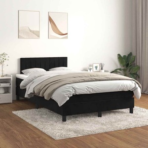vidaXL, vidaXL Boxspringbett mit Matratze Schwarz 120x200 cm Samt