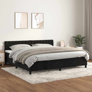 vidaXL, vidaXL Boxspringbett mit Matratze Schwarz 200x200 cm Samt