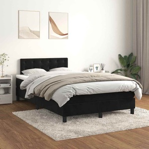 vidaXL, vidaXL Boxspringbett mit Matratze Schwarz 120x200 cm Samt