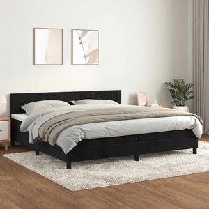 vidaXL, vidaXL Boxspringbett mit Matratze Schwarz 200x200 cm Samt