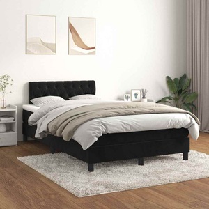 vidaXL, vidaXL Boxspringbett mit Matratze Schwarz 120x200 cm Samt
