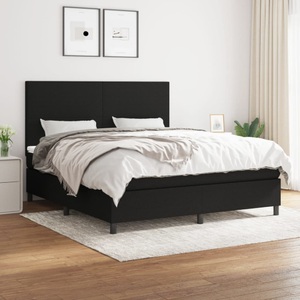 vidaXL, vidaXL Boxspringbett mit Matratze Schwarz 180x200 cm Stoff