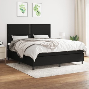 vidaXL, vidaXL Boxspringbett mit Matratze Schwarz 160x200 cm Stoff