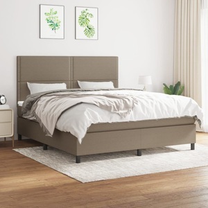 vidaXL, vidaXL Boxspringbett mit Matratze Taupe 180x200 cm Stoff, vidaXL Boxspringbett mit Matratze Taupe 180x200 cm Stoff