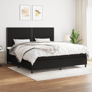 vidaXL, vidaXL Boxspringbett mit Matratze Schwarz 200x200 cm Stoff, vidaXL Boxspringbett mit Matratze Schwarz 200x200 cm Stoff