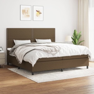 vidaXL, vidaXL Boxspringbett mit Matratze Dunkelbraun 200x200 cm Stoff