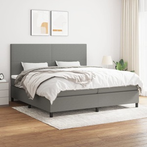 vidaXL, vidaXL Boxspringbett mit Matratze Dunkelgrau 200x200 cm Stoff