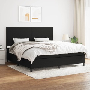 vidaXL, vidaXL Boxspringbett mit Matratze Schwarz 200x200 cm Stoff, vidaXL Boxspringbett mit Matratze Schwarz 200x200 cm Stoff