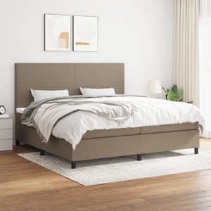 vidaXL, vidaXL Boxspringbett mit Matratze Taupe 200x200 cm Stoff