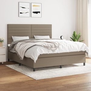 vidaXL, vidaXL Boxspringbett mit Matratze Taupe 180x200 cm Stoff